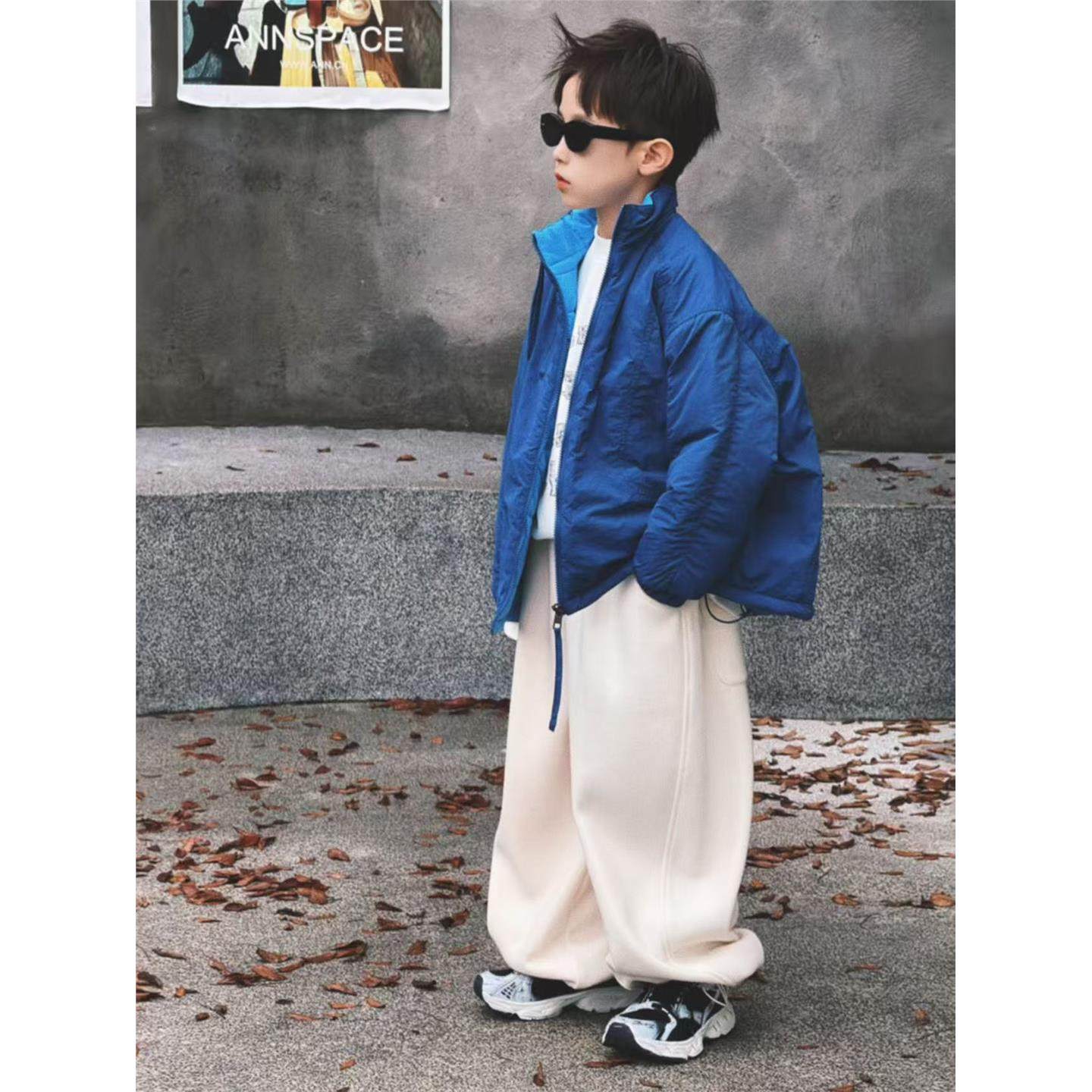 现货 CHU YAO 【黑与霜蓝】秋冬季儿童韩版纯色百搭加棉棉服外套,童装/婴儿装/亲子装,亲子装/亲子时装,淘宝优惠券,粉丝福利购,淘宝优惠卷