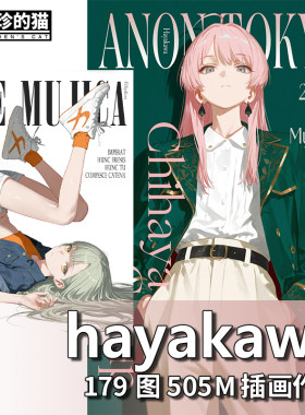 画师hayakawa二次元少女人物动态伪厚涂插画图集临摹参考图片