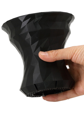 日本进口硬质几何纹收腰敞口龙舌兰仙人球花盆万年青黑色透气控水