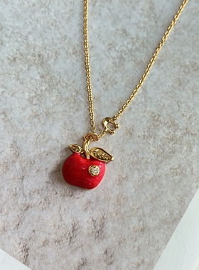 欧美外贸饰品首饰寇家马蹄形打标苹果镀真金项链锁骨链