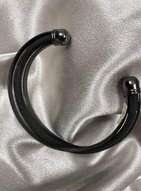 欧美外贸黑色开口手镯