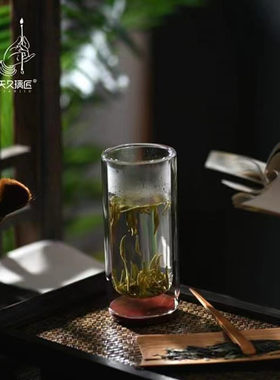 天久璃匠木绿茶杯玻具防烫