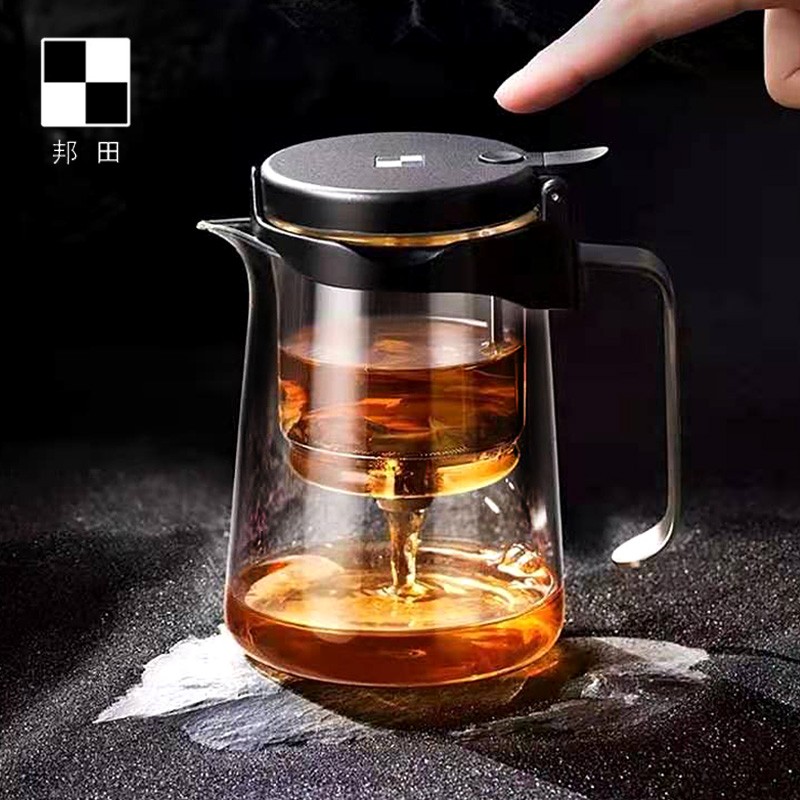 邦田全玻璃飘逸杯泡茶壶家用一键过滤茶具冲茶水分离红茶泡茶神器 餐饮具 茶壶 原图主图