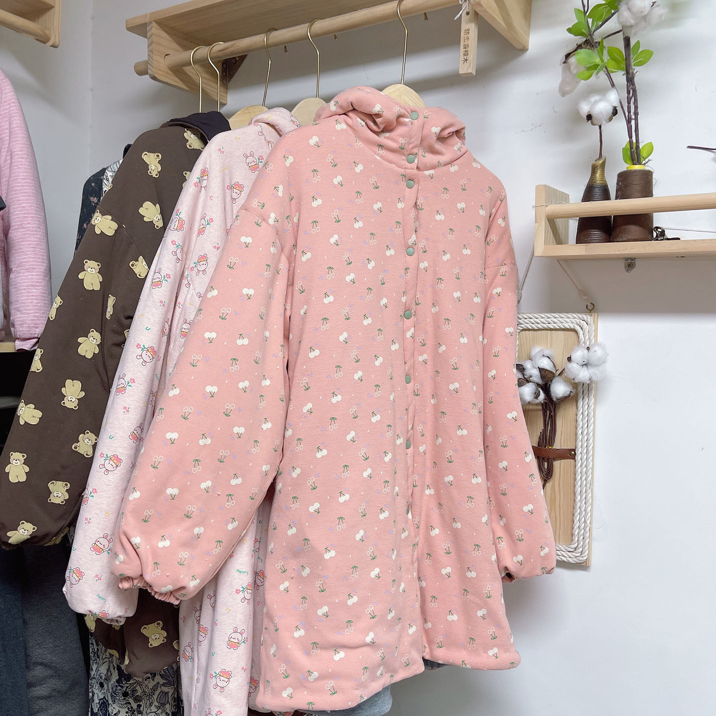 天然棉花袄纯手工绗缝女士秋冬不可加厚棉衣棉服棉外套中长款带帽