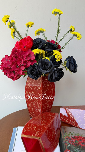 JK08-1373【特惠商品·出口法国琉璃花瓶】微瑕疵，介意勿拍不退