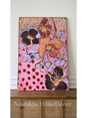 从今往后HomeDecor-CFYH28-花栖紫气油画-非产品质量问题不退换