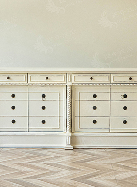 从今往后HomeDecor-CFF189-白色麻花四抽屉四门柜