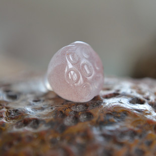 一物一图天然南红冰飘花莲蓬莲花小吊坠挂坠挂饰手串手链文玩饰品