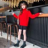 Свитер, термобелье, детский осенний приятный телу пуховик, детская одежда, коллекция 2021, подходит для подростков, высокий воротник, в западном стиле