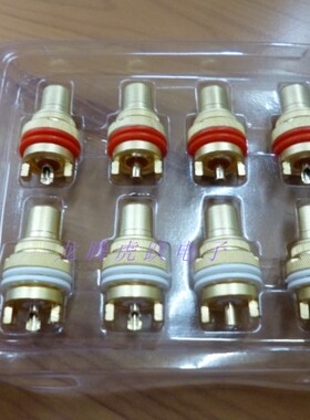 台湾产磨砂纯铜镀金RCA座 莲花插座 莲花母 莲花母座 莲花座 AV母