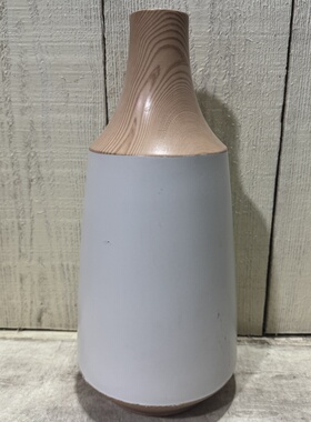 外贸风情 简约纯色 树皮纹理 哑光外表 家用陶瓷花瓶 摆件