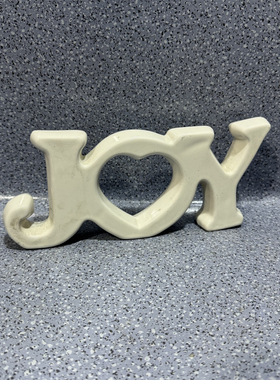 外贸风情 净版白色 立体字母造型 简约款 家用陶瓷摆件