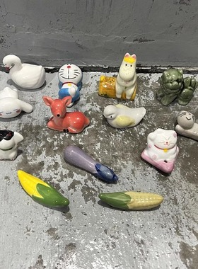 陶瓷筷子托摆件卡通居家