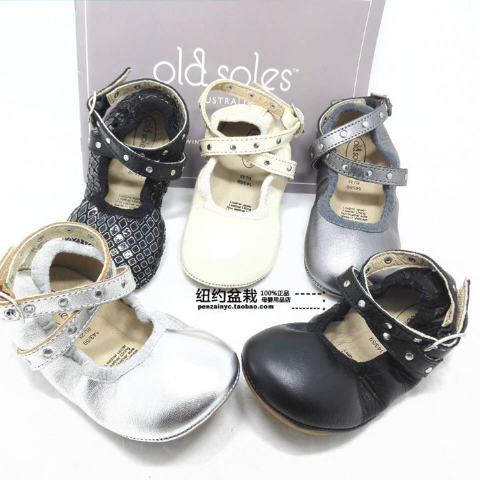 现货 澳洲 正品 old soles童鞋 羊皮超柔软包头公主鞋舞蹈鞋 皮鞋