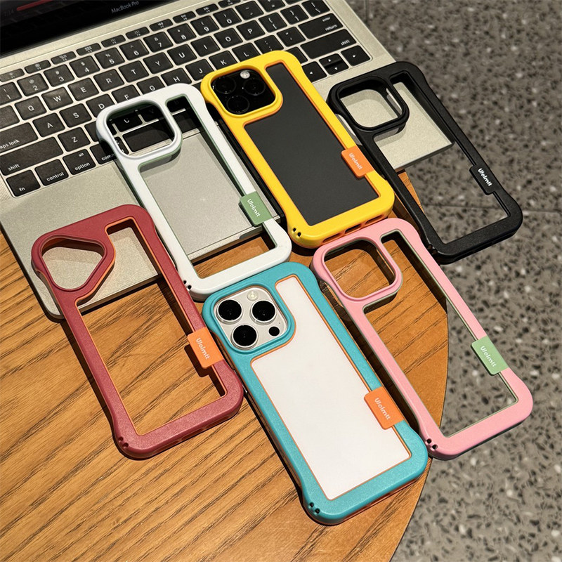 纯色镂空无边框新款适用苹果17promax手机壳iphone15pro散热ip16plus简约air小众13个性12超薄11保护xsmax套
