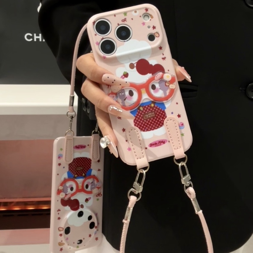 红框眼镜KT挂绳新款适用苹果17Promax手机壳iPhone16Pro小米15华为mate80pura70k60reno14荣耀300x200nova13