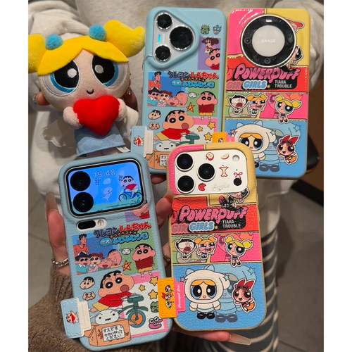 卡通小新女警标签新款适用苹果17Pro手机壳iPhone16max12小米15华为mate80pura70k80nova14荣耀400x300reno13