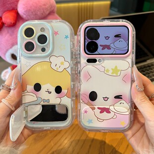 情侣厨师猫狗支架适用苹果17Promax手机壳iPhone16pro小米15华为mate80pura70k90nova14荣耀400x300findx9s30
