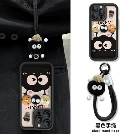 咖啡煤球天眼皮纹新款适用苹果16pro手机壳iPhone15max小米14华为mate70荣耀100x200k50p60opporeno13pura70