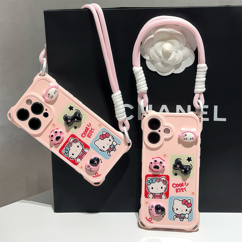 耳机KT猫公仔手绳新款适用苹果16Pro手机壳iPhone15max12小米14华为mate70pura80k60荣耀100x200nova13magic7