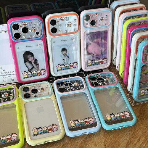 卡通小新一排新款适用苹果17promax手机壳iphone16pro巨好看ip15por小众14plus全包air女款13创意12防摔11套