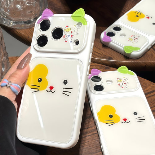 韩系卡通小怪猫咪适用iPhone17手机壳苹果16promax华为mate70Pura80K90小米17reno16note15nova14x300findx8