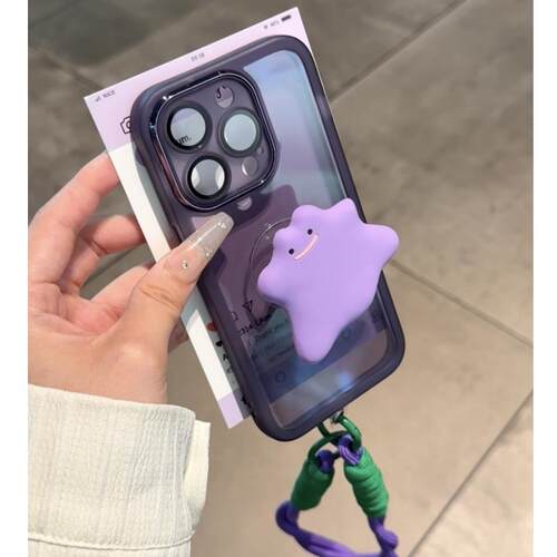 高级透紫怪兽支架适用苹果15promax手机壳16iphone14pro华为mate60小米13note12nova11荣耀100vivox90k70s19