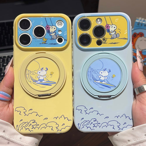 冲浪史努比支架适用苹果17promax手机壳iPhone16por华为pura90mate70小米17reno15nova14K80note13x200加ACE5
