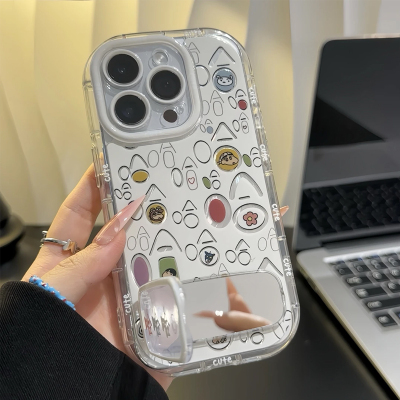 哈哈小新镜子支架新款适用苹果16pro手机壳iPhone15max小米14华为mate60k70p50荣耀x200nova12opporeno13note