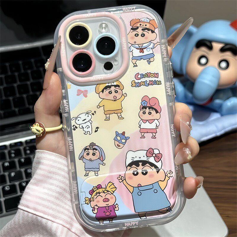 动漫小新镜子支架新款适用苹果17Pro手机壳iPhone16max小米15华为mate80pura70k90nova14荣耀400x200vivos30