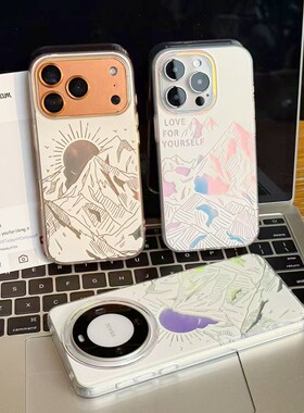 日照金山新款适用苹果17Promax手机壳iPhone16Pro小米15华为mate80pura70k60opporeno14荣耀500x300nova13s20