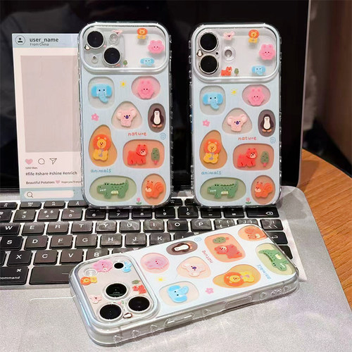 圈圈动物园适用苹果17promax手机壳iPhone16pro华为mate80K80p90荣耀Y500ACE5小米17findx9reno15X300nova14