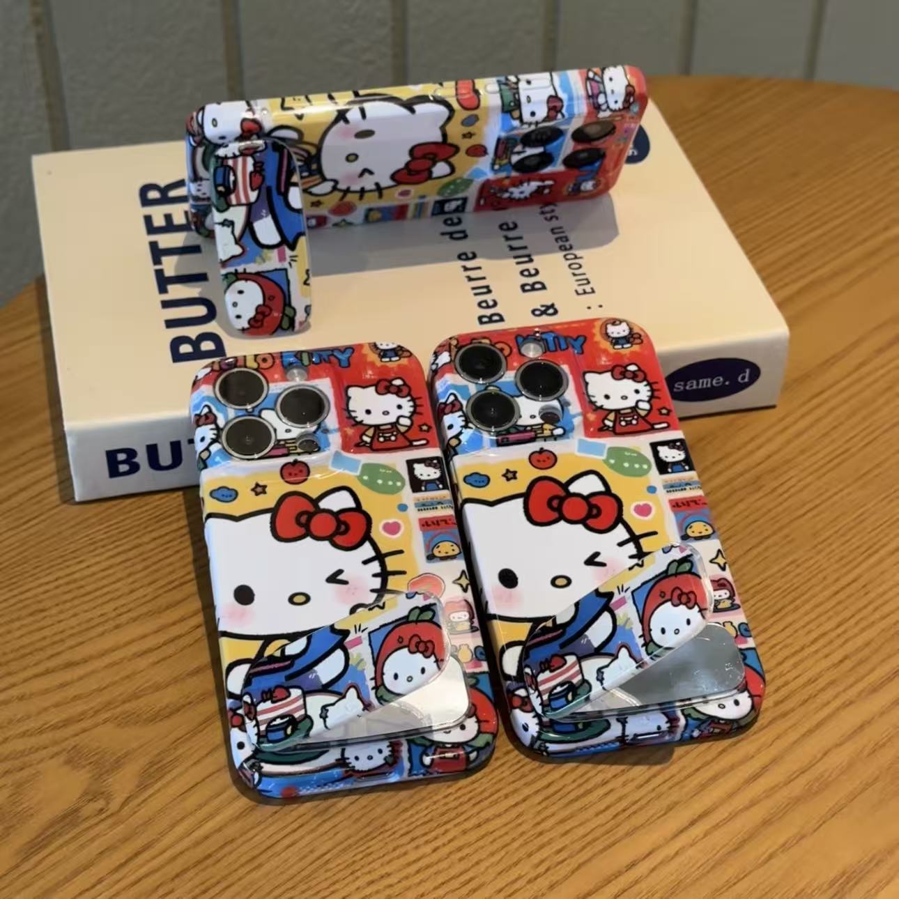 甜美kitty酱支架新款适用苹果17Pro手机壳iPhone15max小米16华为mate80pura70k60reno14荣耀300x200findx8s30