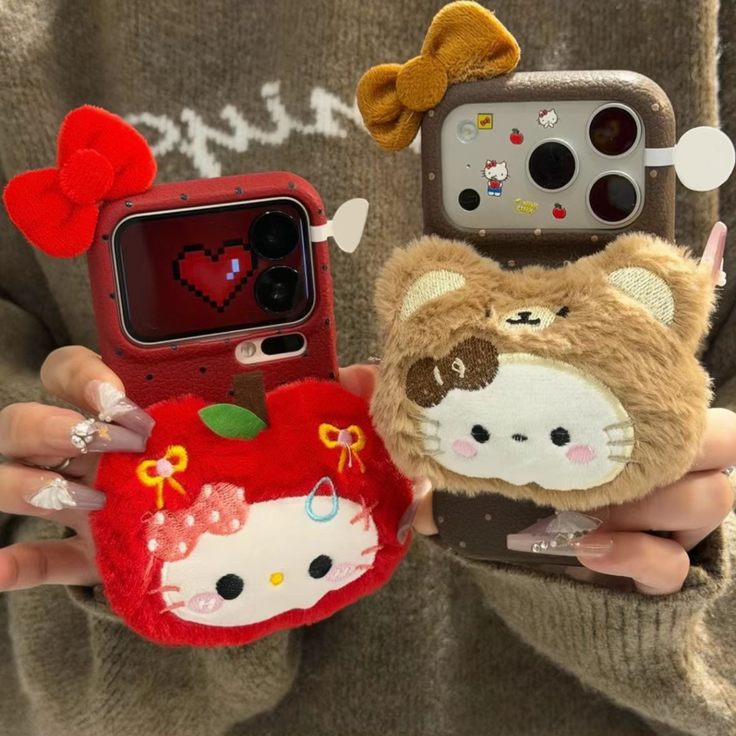 秋冬毛绒KT公仔新款适用苹果17Pro手机壳iPhone16max小米15华为mate80pura70k80nova14荣耀400x300opporeno13