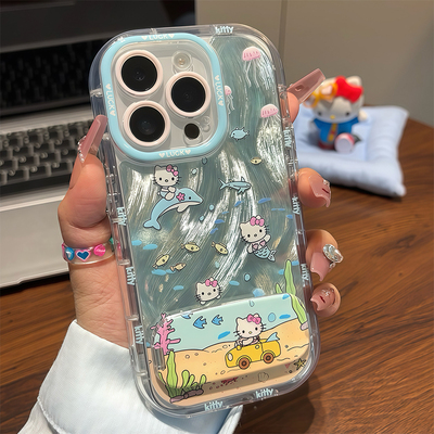 美人鱼KT镜子支架新款适用苹果16Pro手机壳iPhone15max小米14华为mate70pura80k60nova13荣耀200x100一加ace5