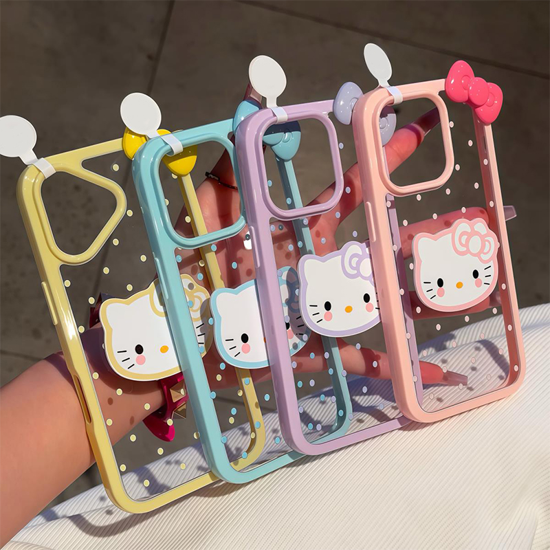 波点KT立体蝴蝶结新款适用苹果16Promax手机壳iPhone15Pro创意iPhone14plus防摔13Pro保护套ip11女款iPhone12