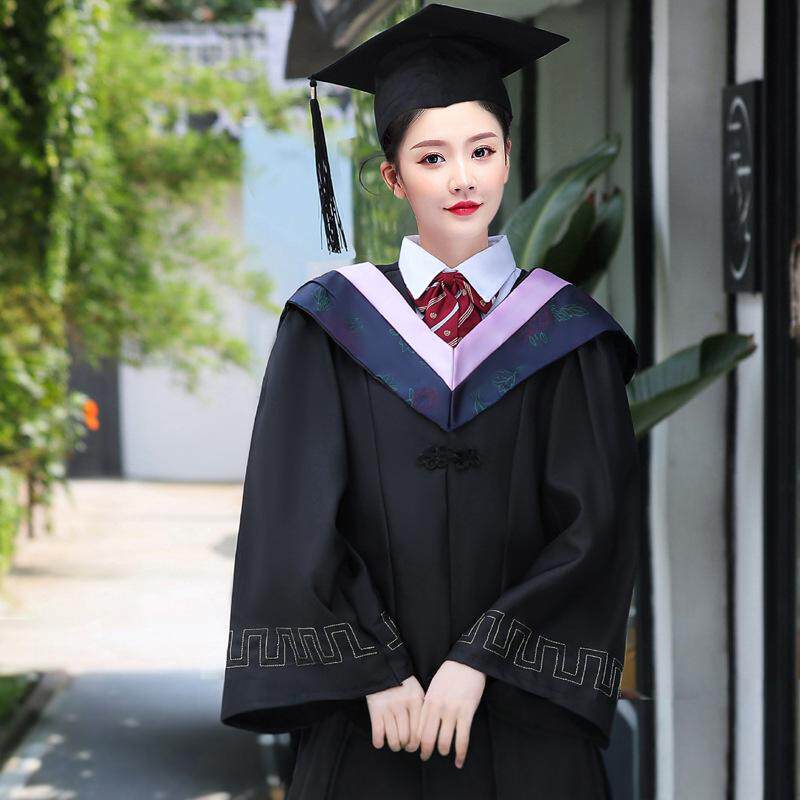 学士服大学生男女毕业季拍照服装高中毕业服文科博士服学位服帽子