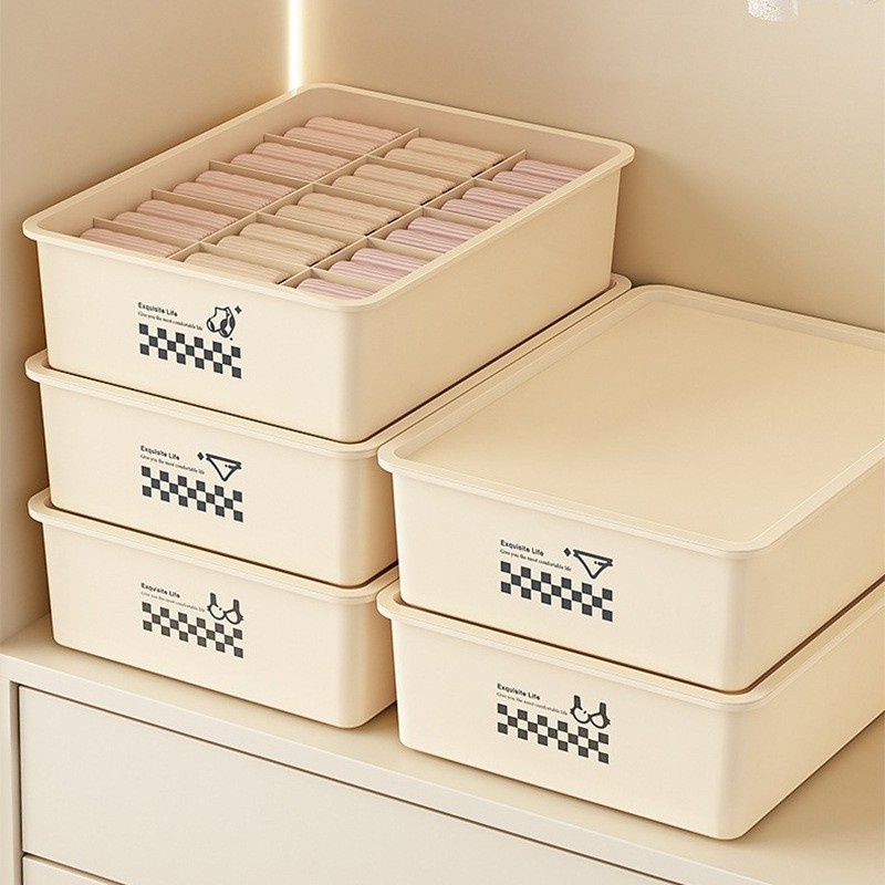 放内衣内裤的收纳盒装袜子家用衣柜三合一整理箱贴身衣物盒子