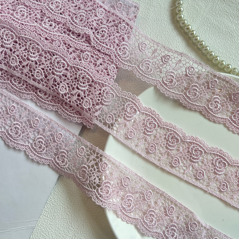 12A4浅紫色小花苞镂空水溶刺绣蕾丝花边辅料制衣服装旗袍洋装diy