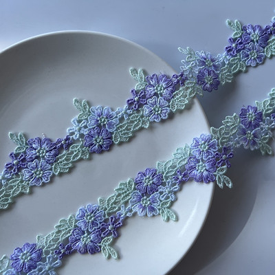 紫色花边花边辅料旗袍古装汉服