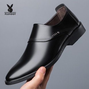 尖头商务正装 春秋季 休闲皮鞋 英伦耐磨男士 真皮皮鞋 婚鞋 男2025新款