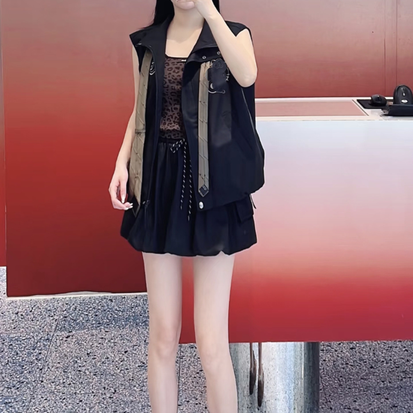 现货2026夏款新品卡通印花领结休闲马甲上衣半身裙女RK32403179