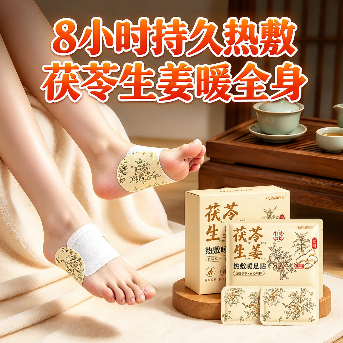 全网热销100W+茯苓生姜暖足贴
