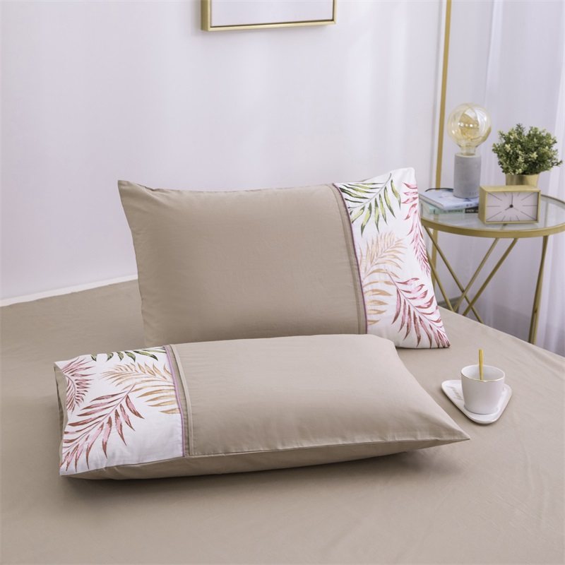 外贸库存枕套清仓处理纯棉绣花一对装全棉刺绣枕芯套简约单人特价