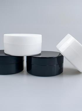 PP广口扁瓶加厚100g眼膜瓶空瓶塑料罐子膏霜瓶分装面霜盒黑色白色