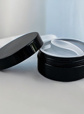 100g黑色广口扁瓶PS塑料罐子化妆品加厚膏霜瓶分装瓶面霜盒眼膜瓶