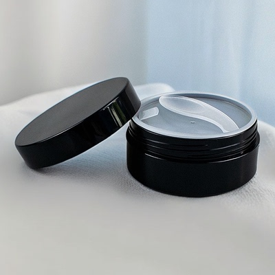 100g黑色广口扁瓶PS塑料罐子化妆品加厚膏霜瓶分装瓶面霜盒眼膜瓶