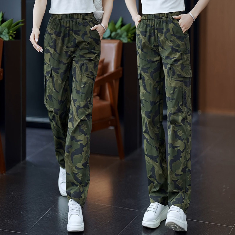 迷彩工装裤女夏季薄款