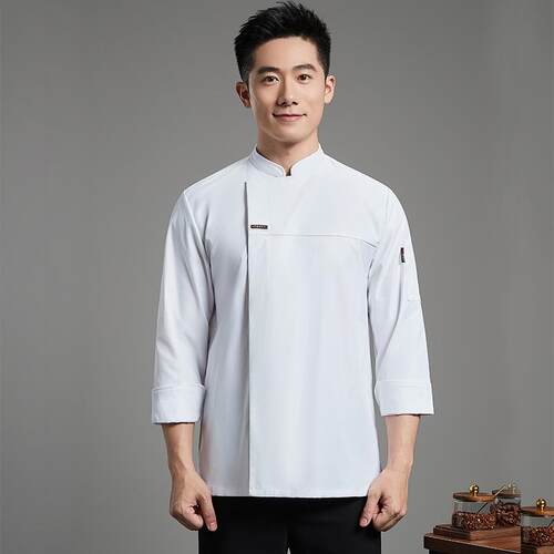 餐饮厨师工作服男长袖秋冬季酒店饭店后厨烘焙蛋糕店女厨师服弹力