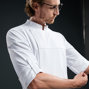 酒店会所高级厨师服定制高档餐厅后厨房厨师长行政总厨工作服长袖